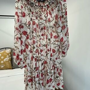 Free People Red and Black Patterned Dress